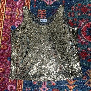 Katie Brooke Vintage Gold Sequin Camisole Large